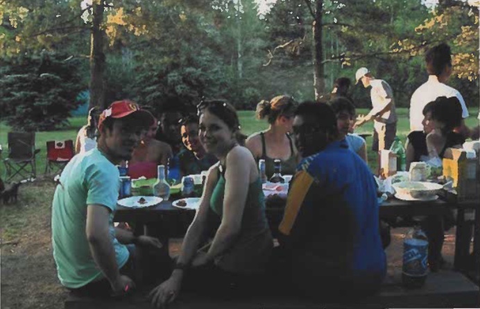 Photos of staff at a picnic